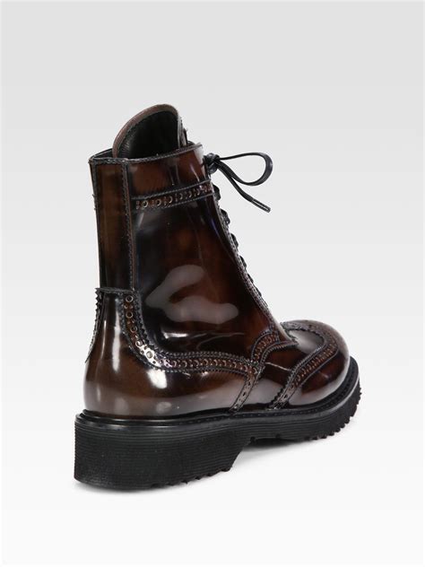 prada wingtip boots|designer prada booties.